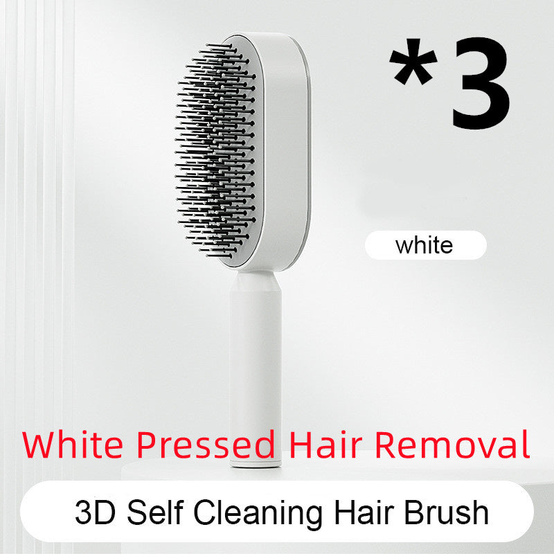 Self-Cleaning Anti-Static Hair Brush with Scalp Massage