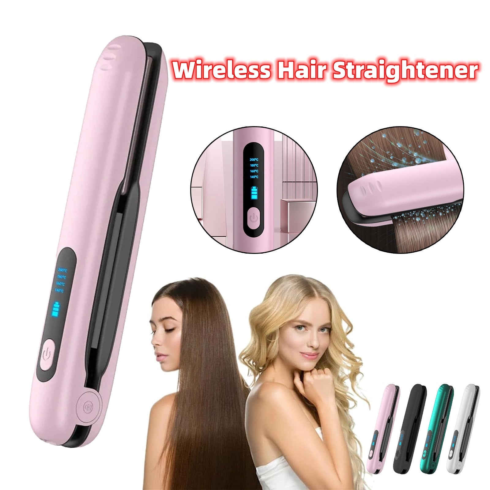 Mini 2-in-1 Cordless Hair Straightener & Curler