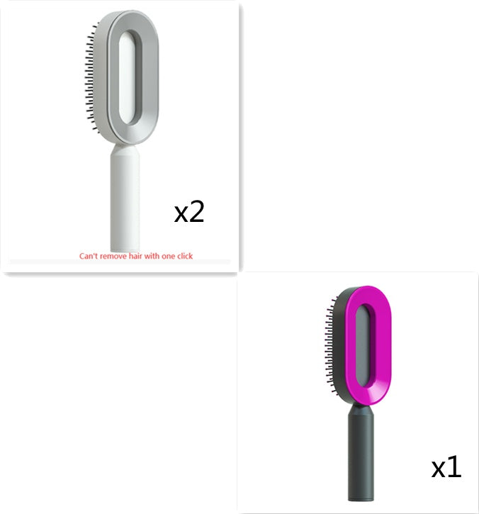 Self-Cleaning Anti-Static Hair Brush with Scalp Massage