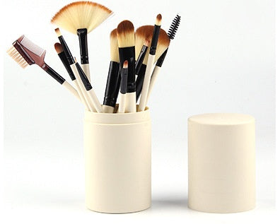 12-Piece Professional Makeup Brush Set for Face & Eyes