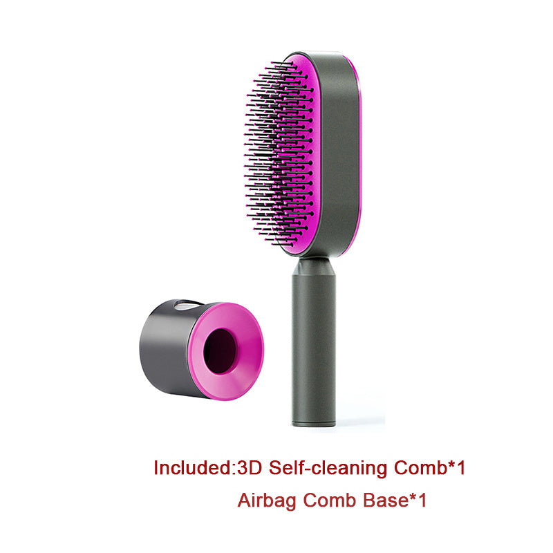 Self-Cleaning Anti-Static Hair Brush with Scalp Massage