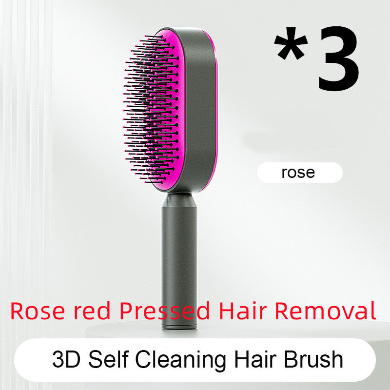 Self-Cleaning Anti-Static Hair Brush with Scalp Massage