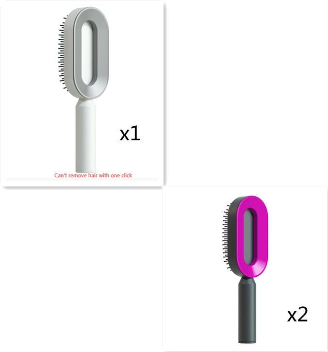 Self-Cleaning Anti-Static Hair Brush with Scalp Massage