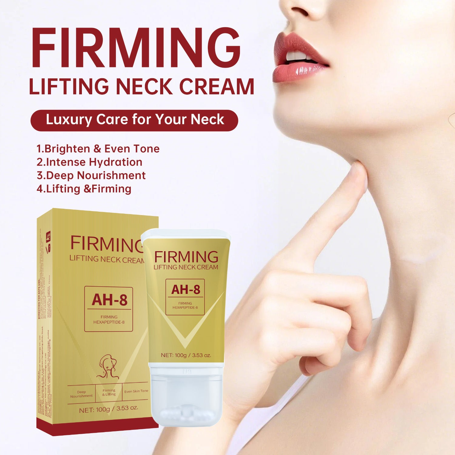 Neck Firming Cream with Massage Roller Applicator