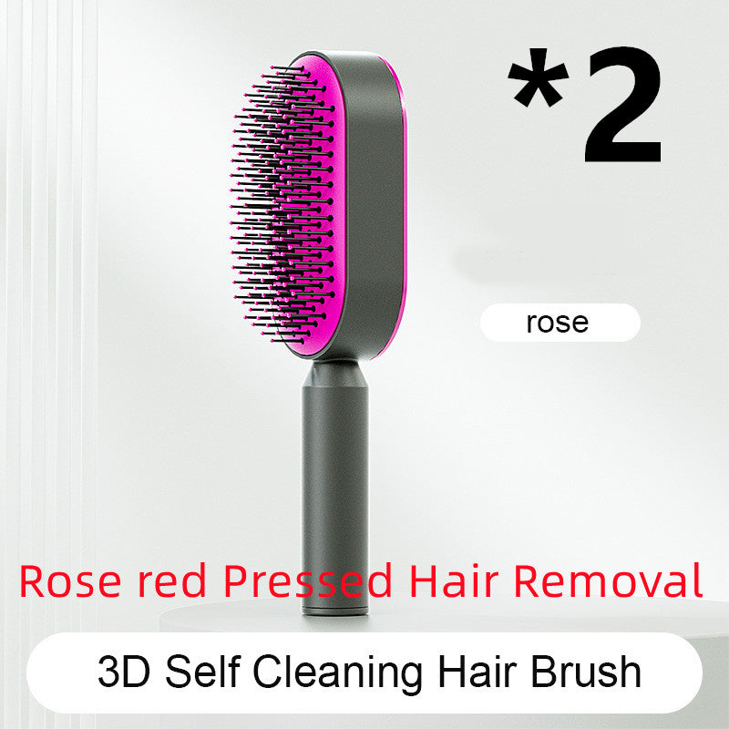 Self-Cleaning Anti-Static Hair Brush with Scalp Massage