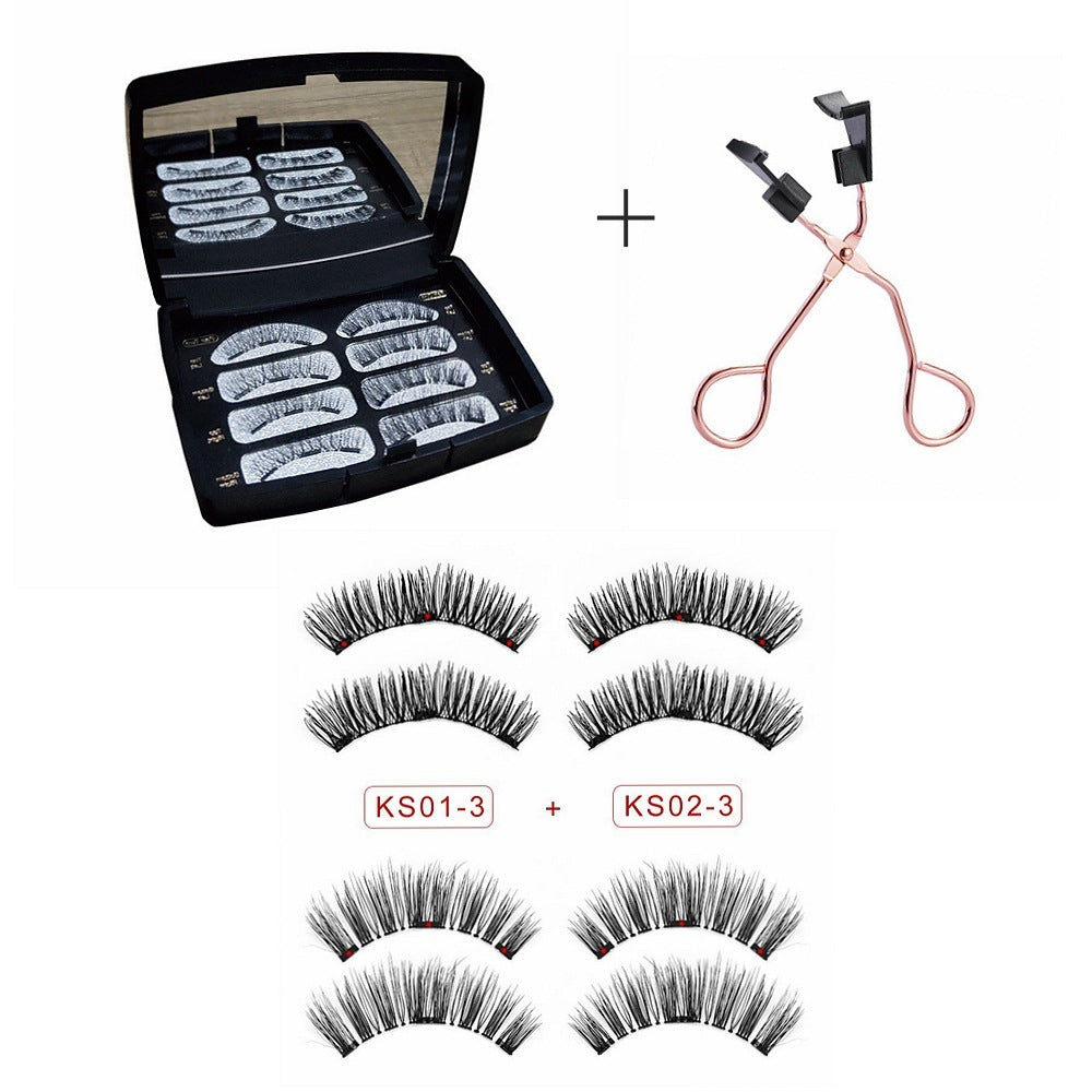 Natural-Looking Magnetic Eyelash Set with Thick Volume