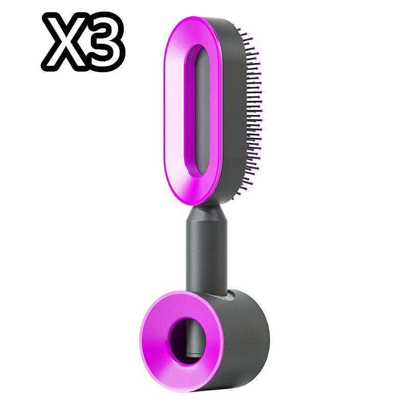 Self-Cleaning Anti-Static Hair Brush with Scalp Massage