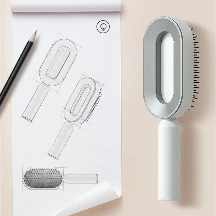 Self-Cleaning Anti-Static Hair Brush with Scalp Massage