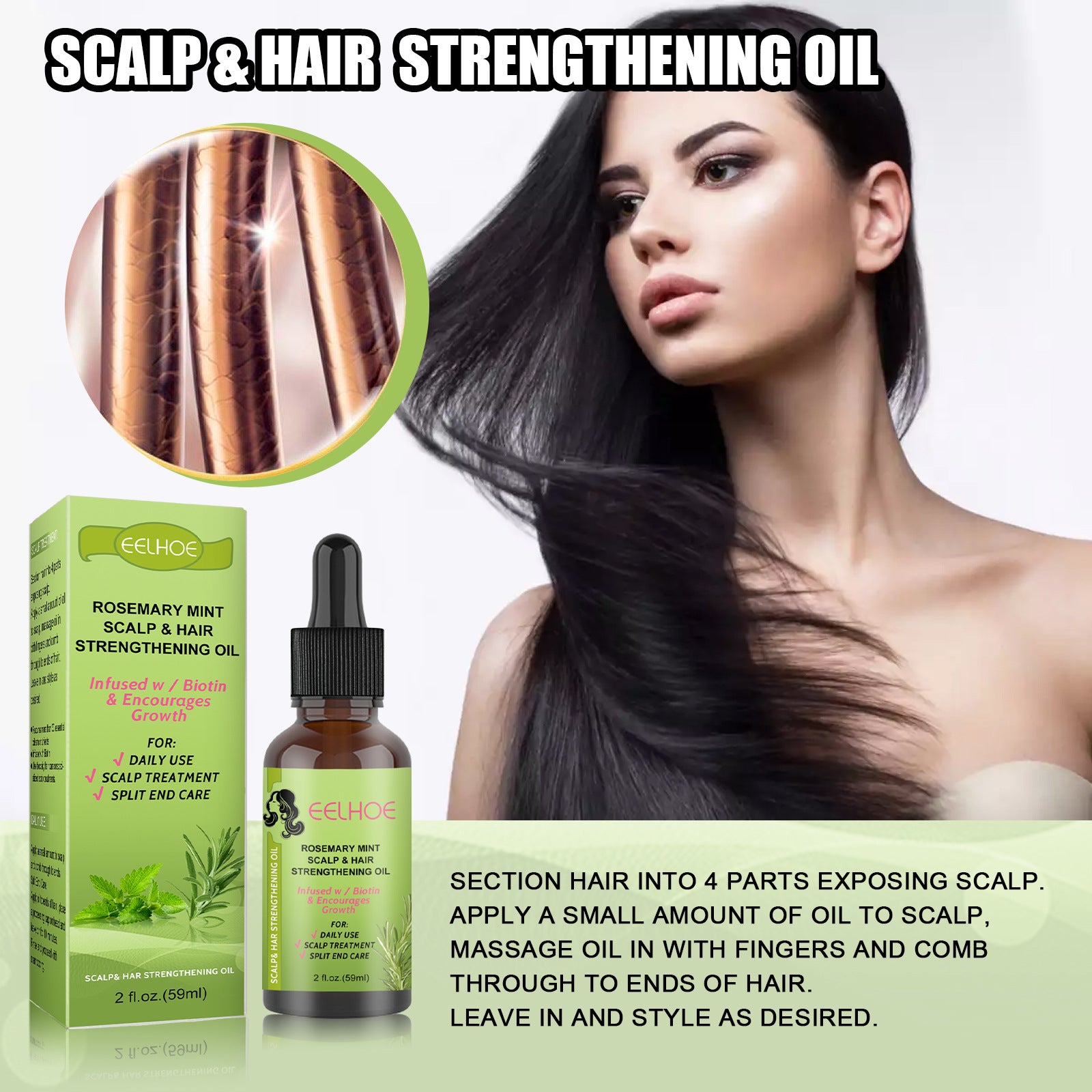 Rosemary Mint Hair Growth Serum with Scalp Massage Benefits