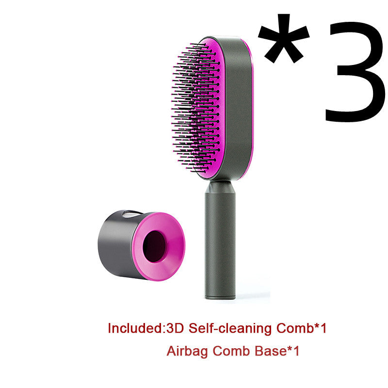 Self-Cleaning Anti-Static Hair Brush with Scalp Massage