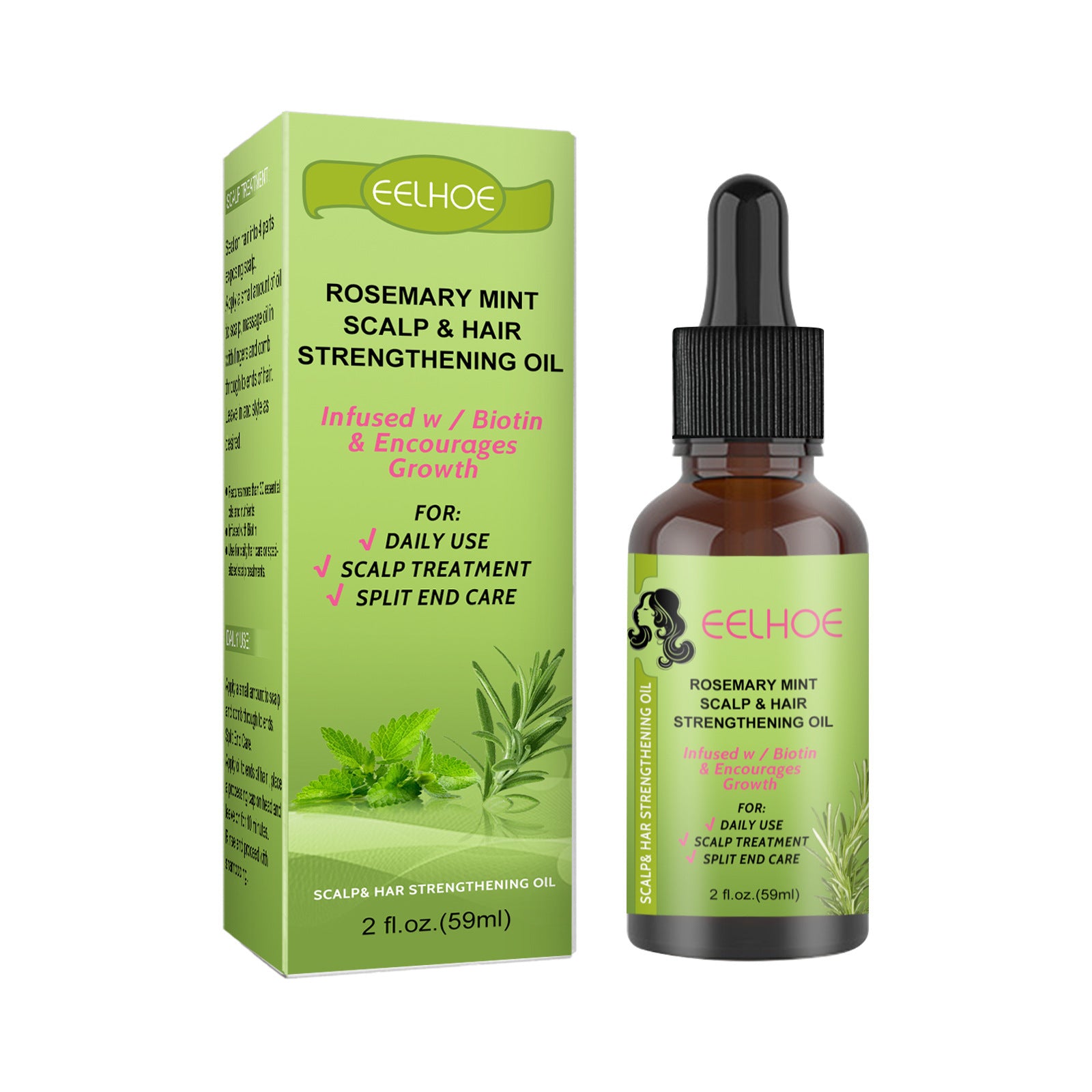 Rosemary Mint Hair Growth Serum with Scalp Massage Benefits