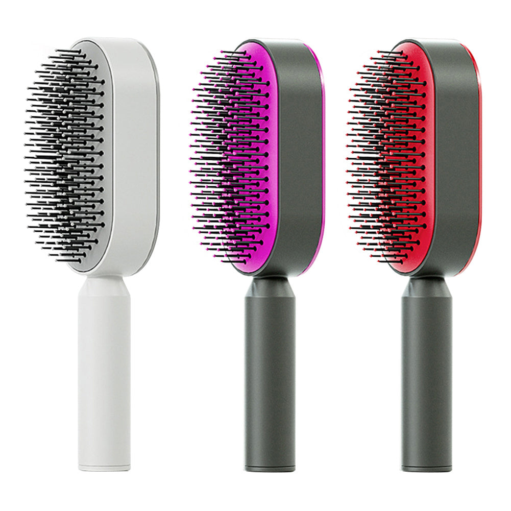 Self-Cleaning Anti-Static Hair Brush with Scalp Massage