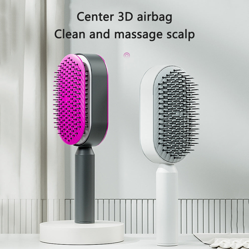 Self-Cleaning Anti-Static Hair Brush with Scalp Massage