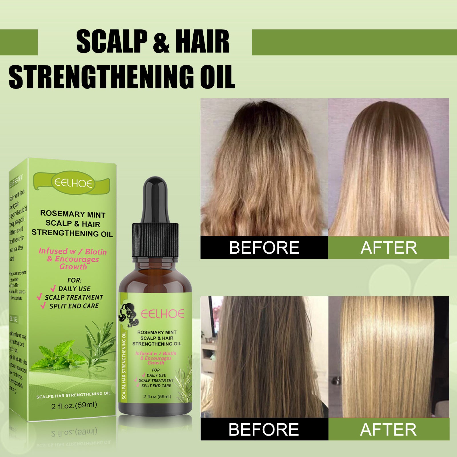 Rosemary Mint Hair Growth Serum with Scalp Massage Benefits