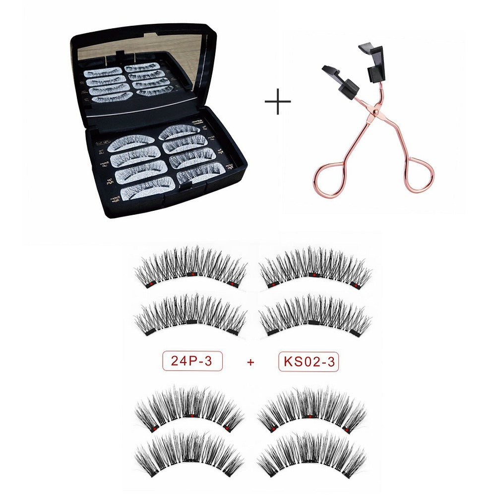 Natural-Looking Magnetic Eyelash Set with Thick Volume