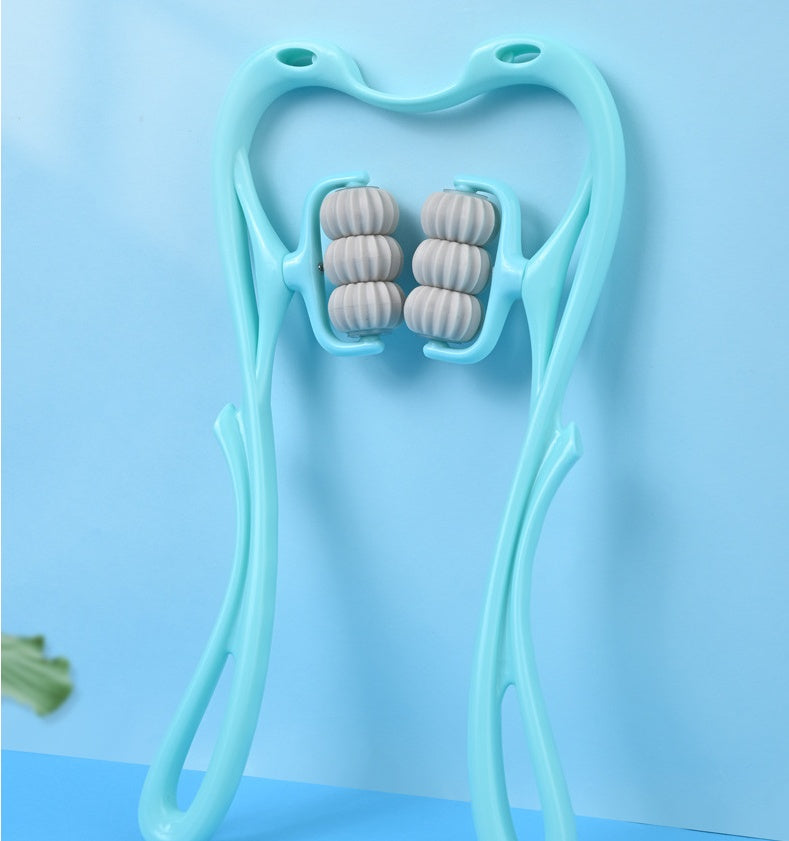 Manual Six-Wheel Neck Massager for Tension and Pain Relief