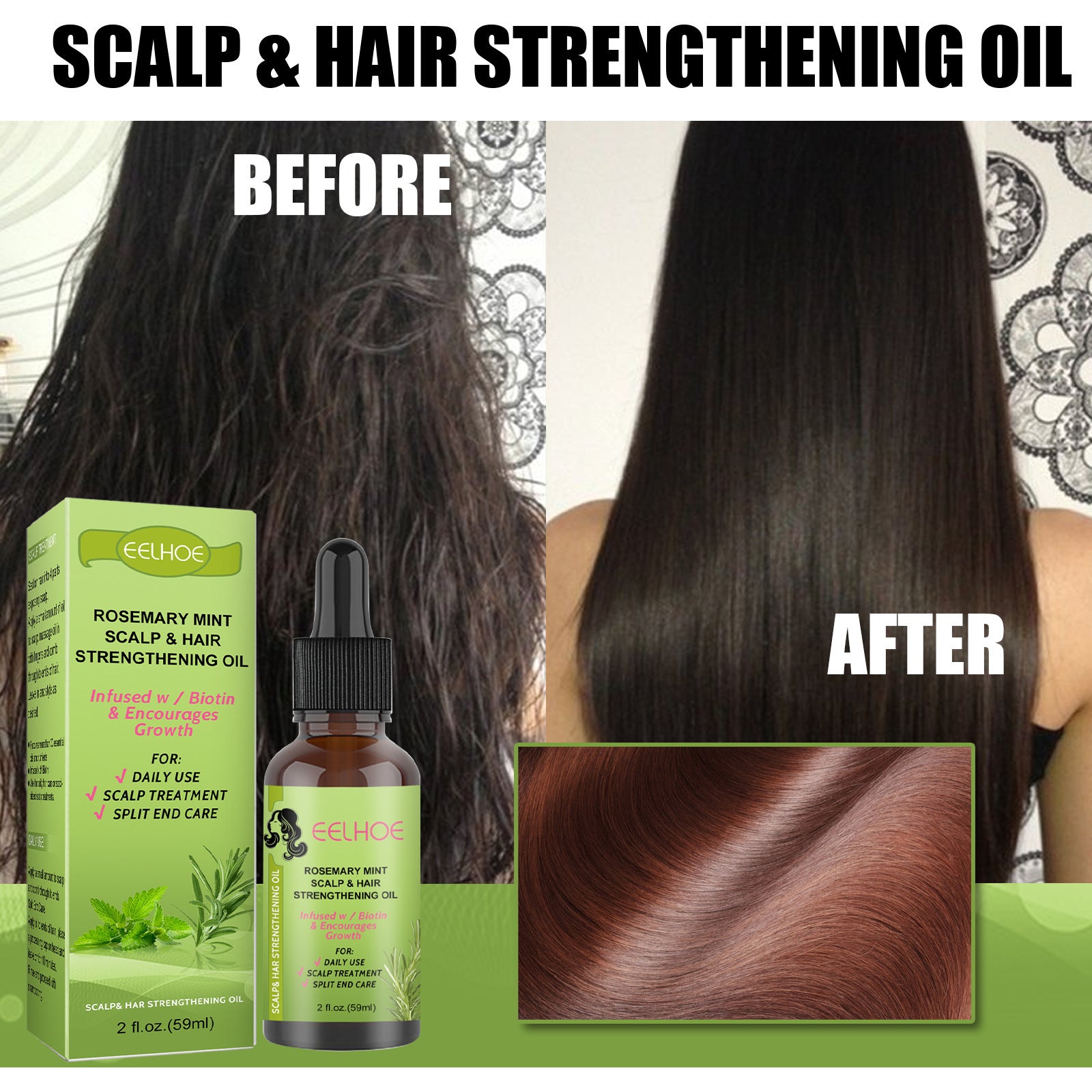 Rosemary Mint Hair Growth Serum with Scalp Massage Benefits