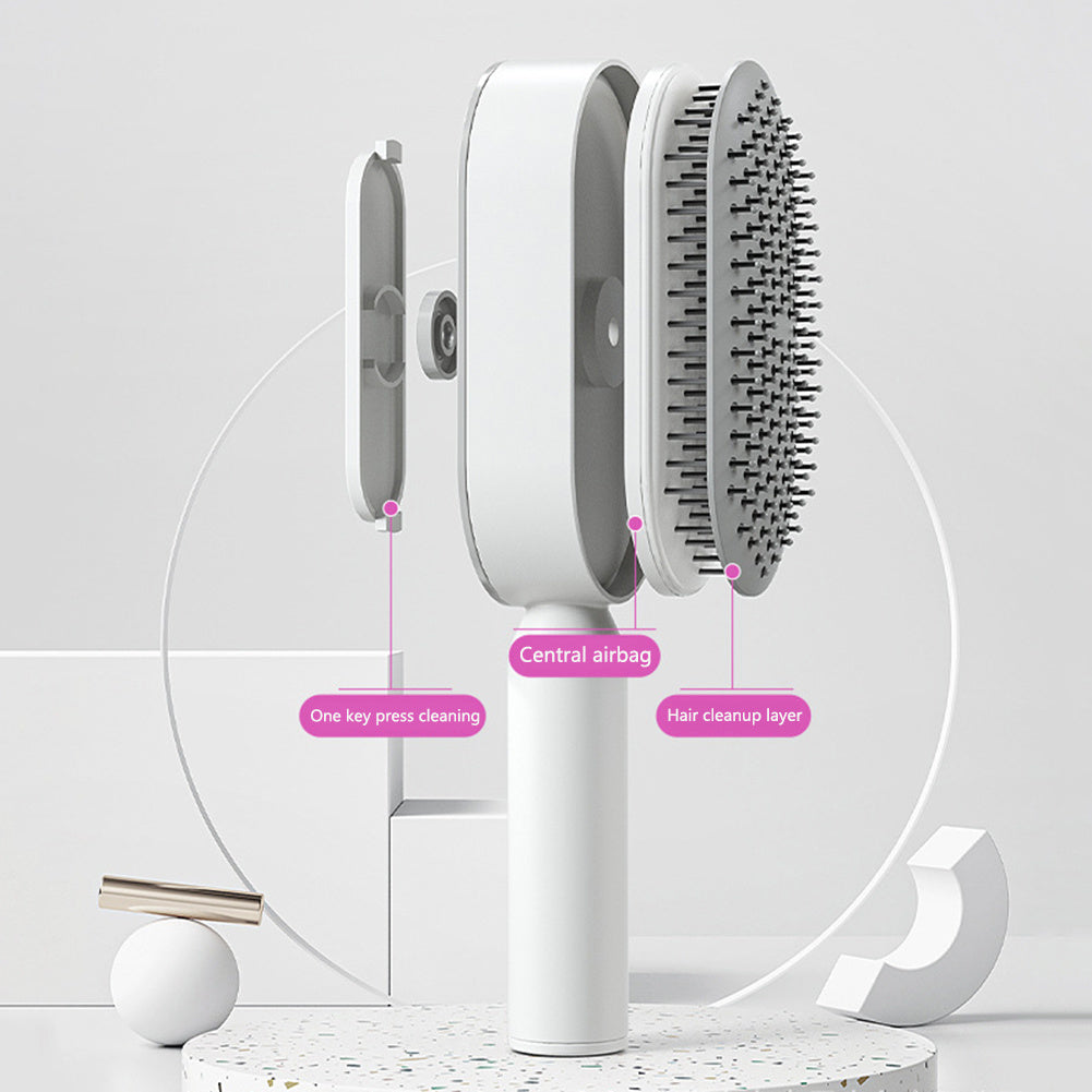 Self-Cleaning Anti-Static Hair Brush with Scalp Massage