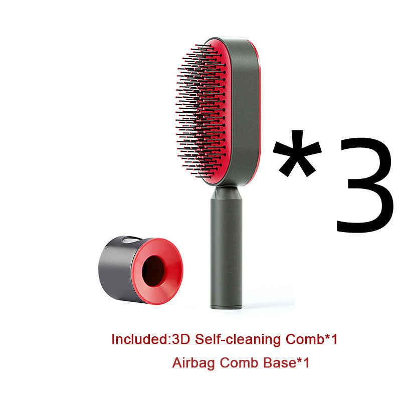 Self-Cleaning Anti-Static Hair Brush with Scalp Massage