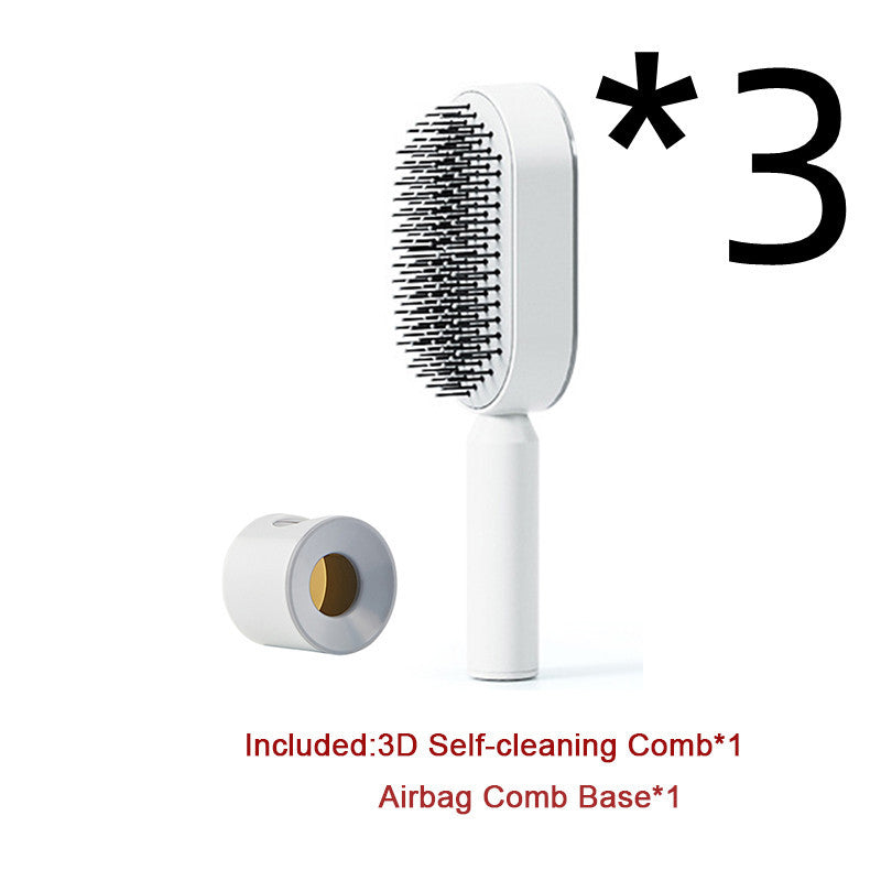 Self-Cleaning Anti-Static Hair Brush with Scalp Massage