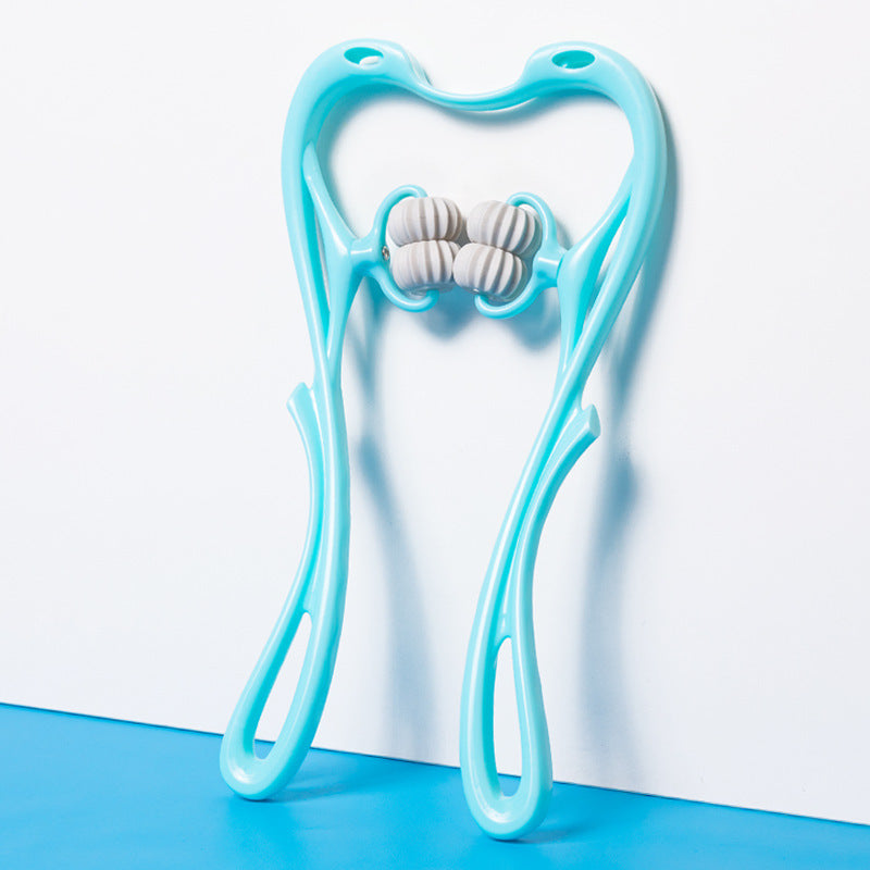 Manual Six-Wheel Neck Massager for Tension and Pain Relief