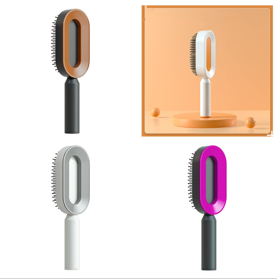 Self-Cleaning Anti-Static Hair Brush with Scalp Massage