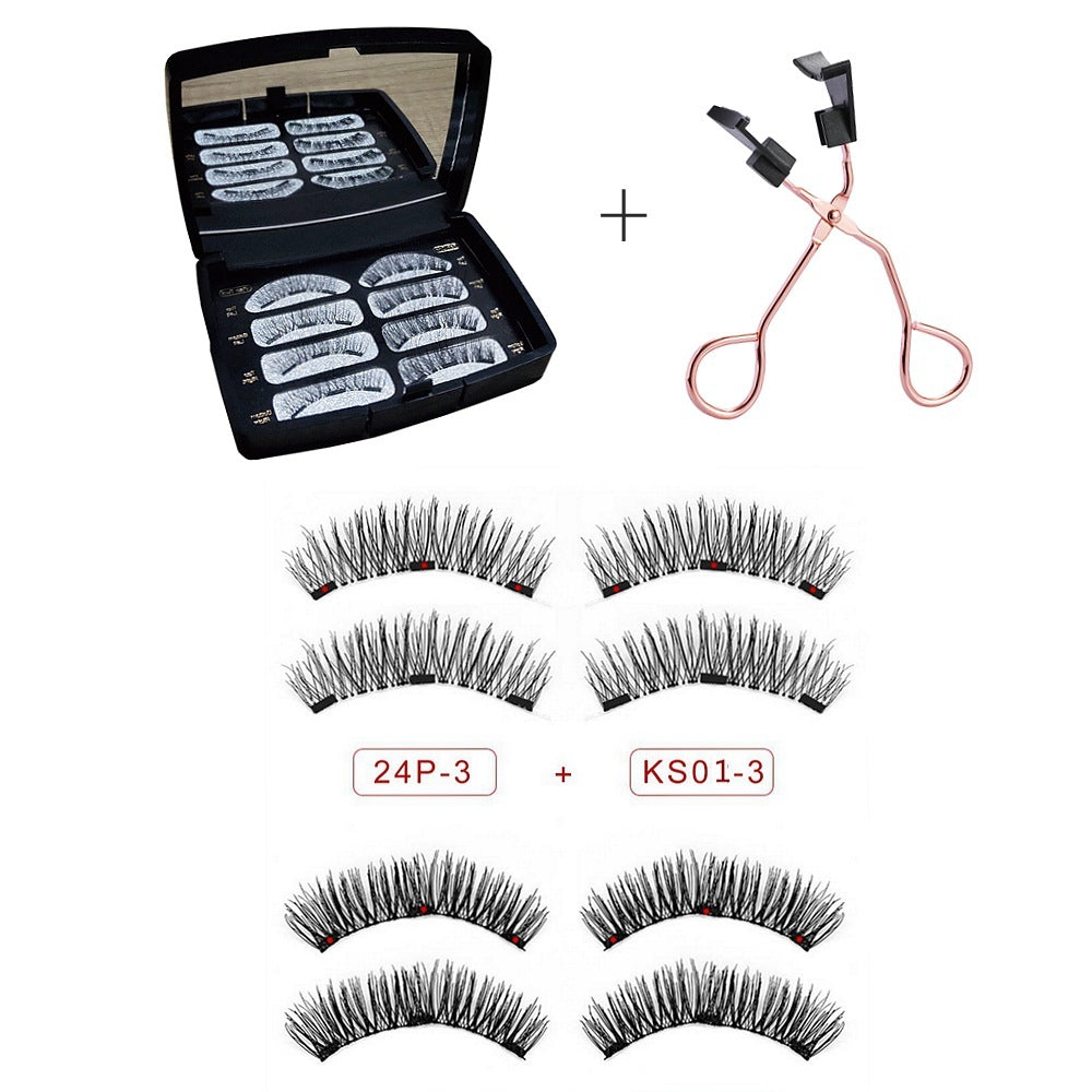 Natural-Looking Magnetic Eyelash Set with Thick Volume