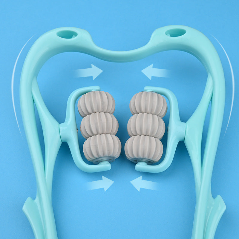 Manual Six-Wheel Neck Massager for Tension and Pain Relief